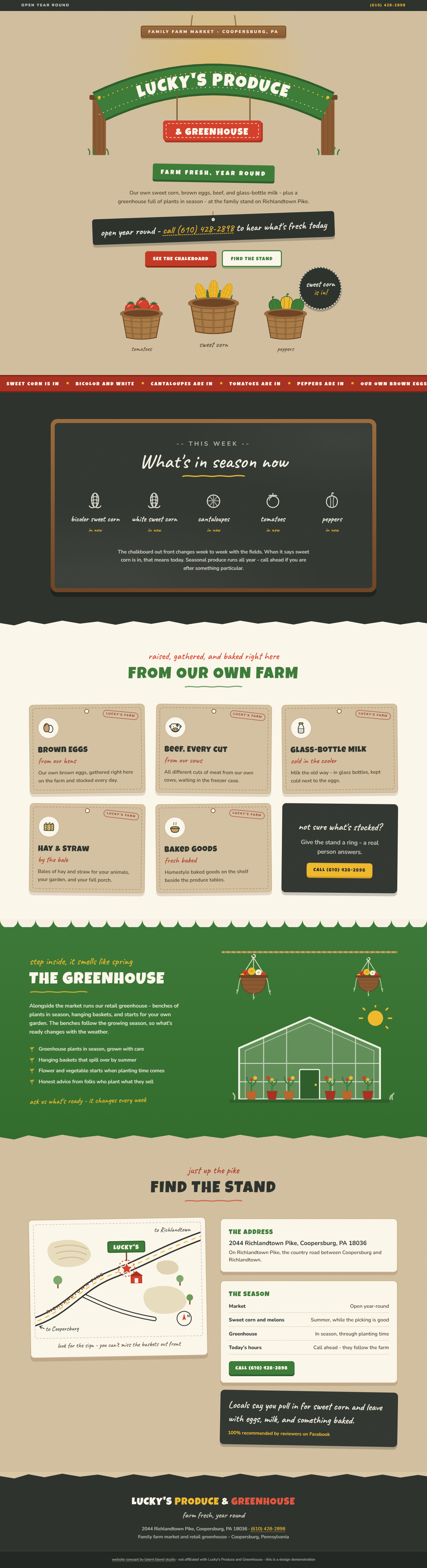 Lucky's Produce & Greenhouse redesign concept