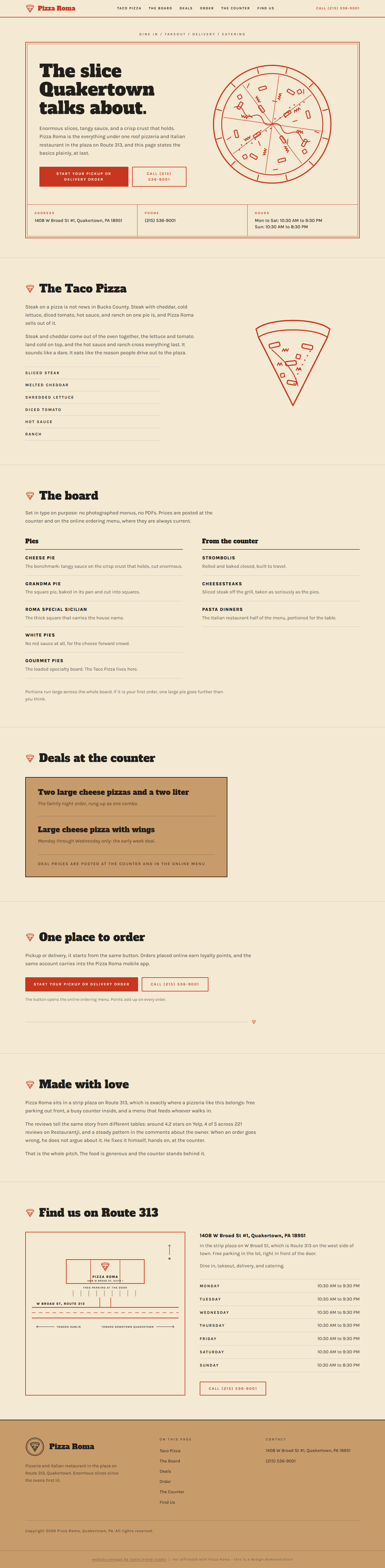 Pizza Roma redesign concept