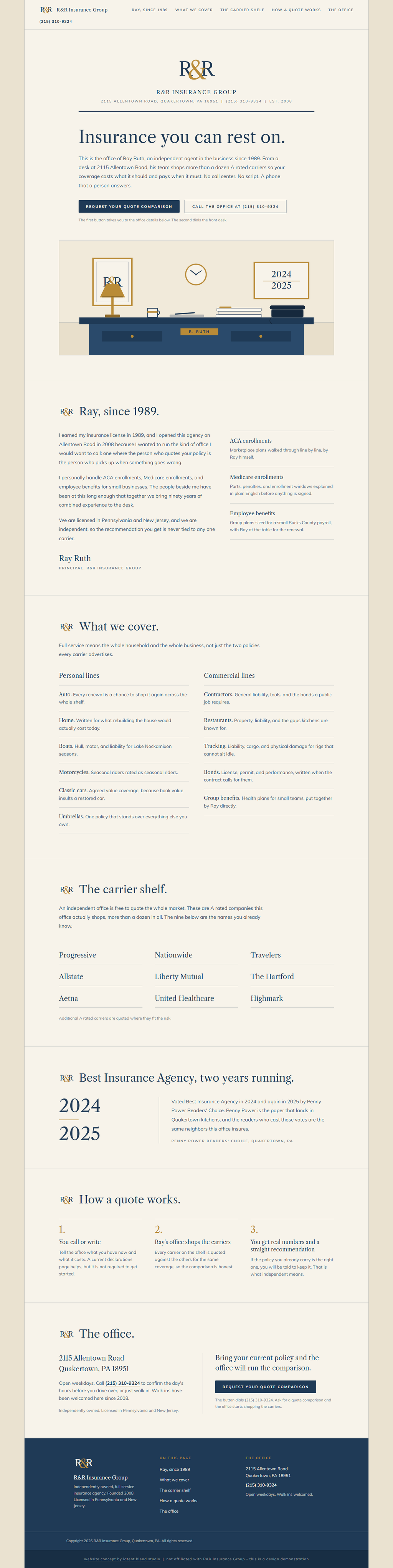 R&R Insurance Group redesign concept