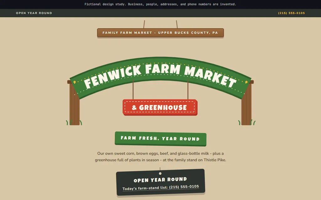 Fenwick Farm Market & Greenhouse website preview