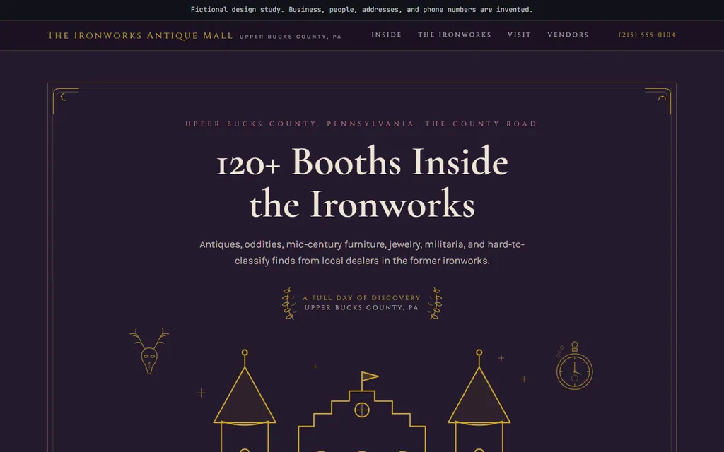 The Ironworks Antique Mall website preview