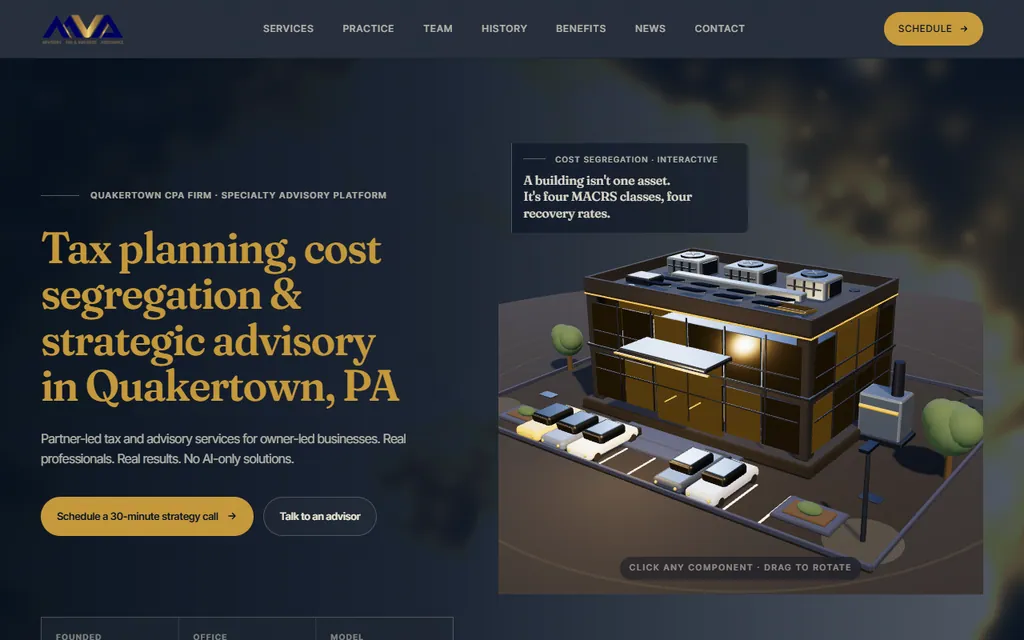 MVA Tax & Advisors website preview