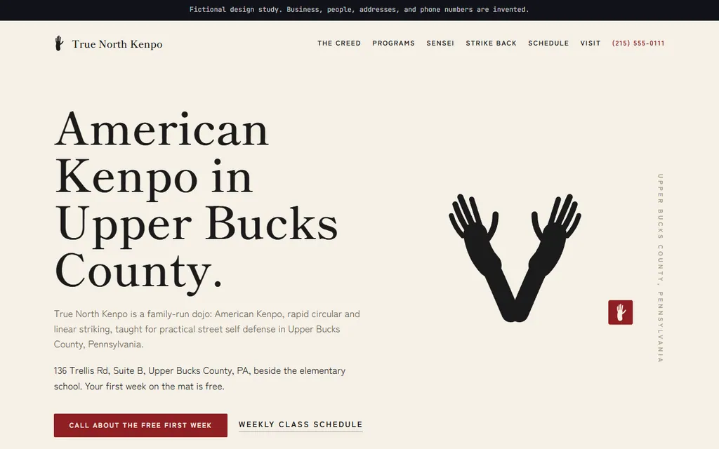 True North Kenpo website preview